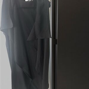 Elegant Black Draped Cardigan